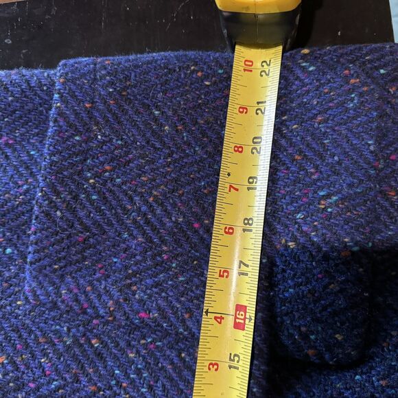 Vintage 60s/70’s Blue 100% Wool Speckled Multi Colored Long Coat Size Medium 8 - Picture 12 of 12